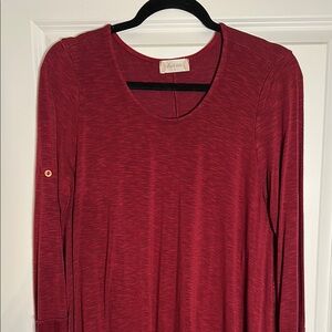 Altar'd State Red 3/4 Sleeve Tunic Blouse